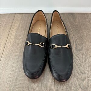 Coach Haley Black Leather Loafers 7B Brand New